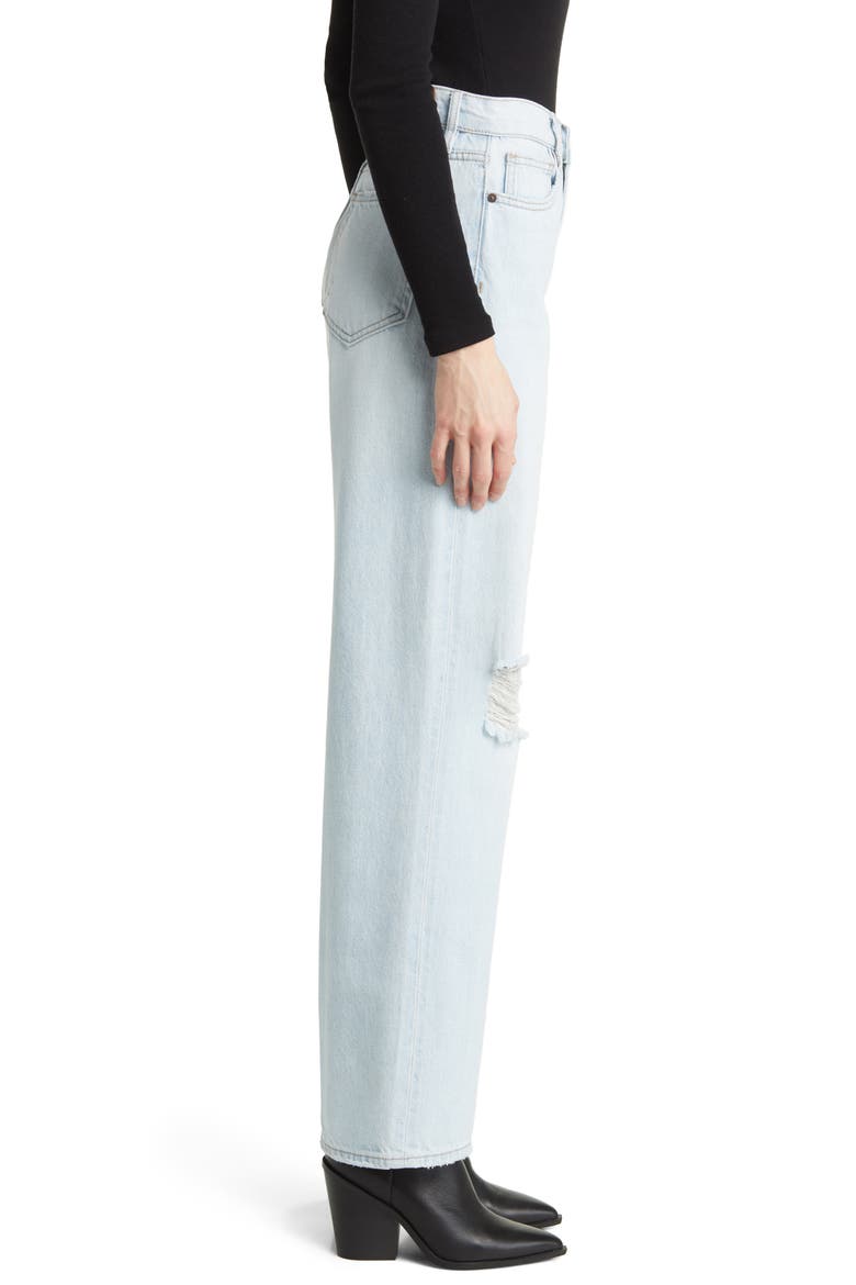 Ripped Straight Leg Jeans, Alternate, color, LIGHT WASH