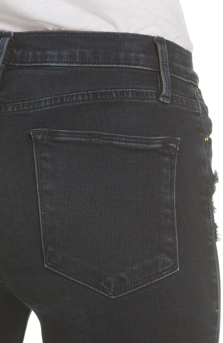 FRAME Le High Distressed Skinny Jeans, Alternate, color,