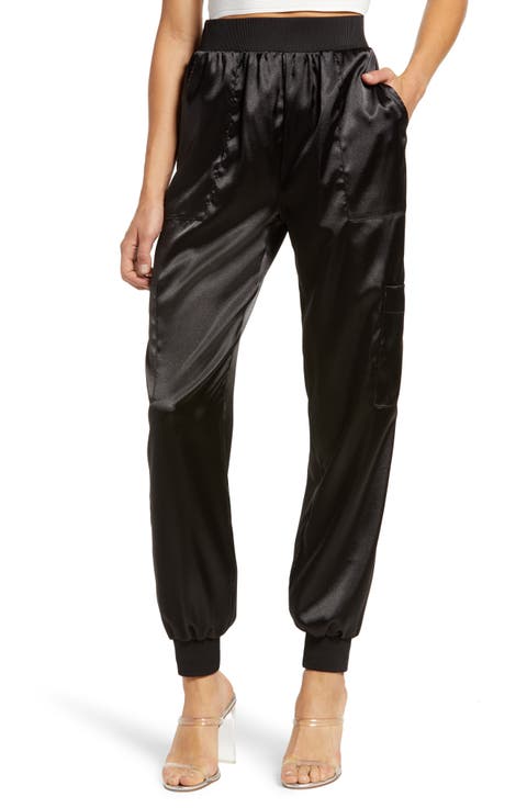 Satin Cargo Joggers