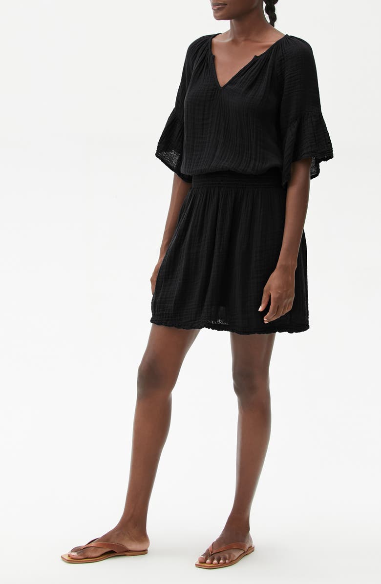 Michael Stars Katelyn Smocked Waist Peasant Dress, Alternate, color, 