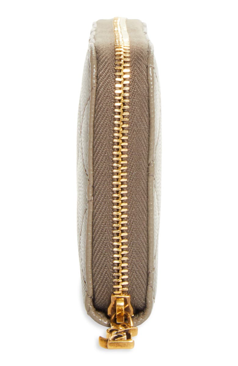 Saint Laurent Cassandre Bijou Zip Wallet, Alternate, color, Light Taupe