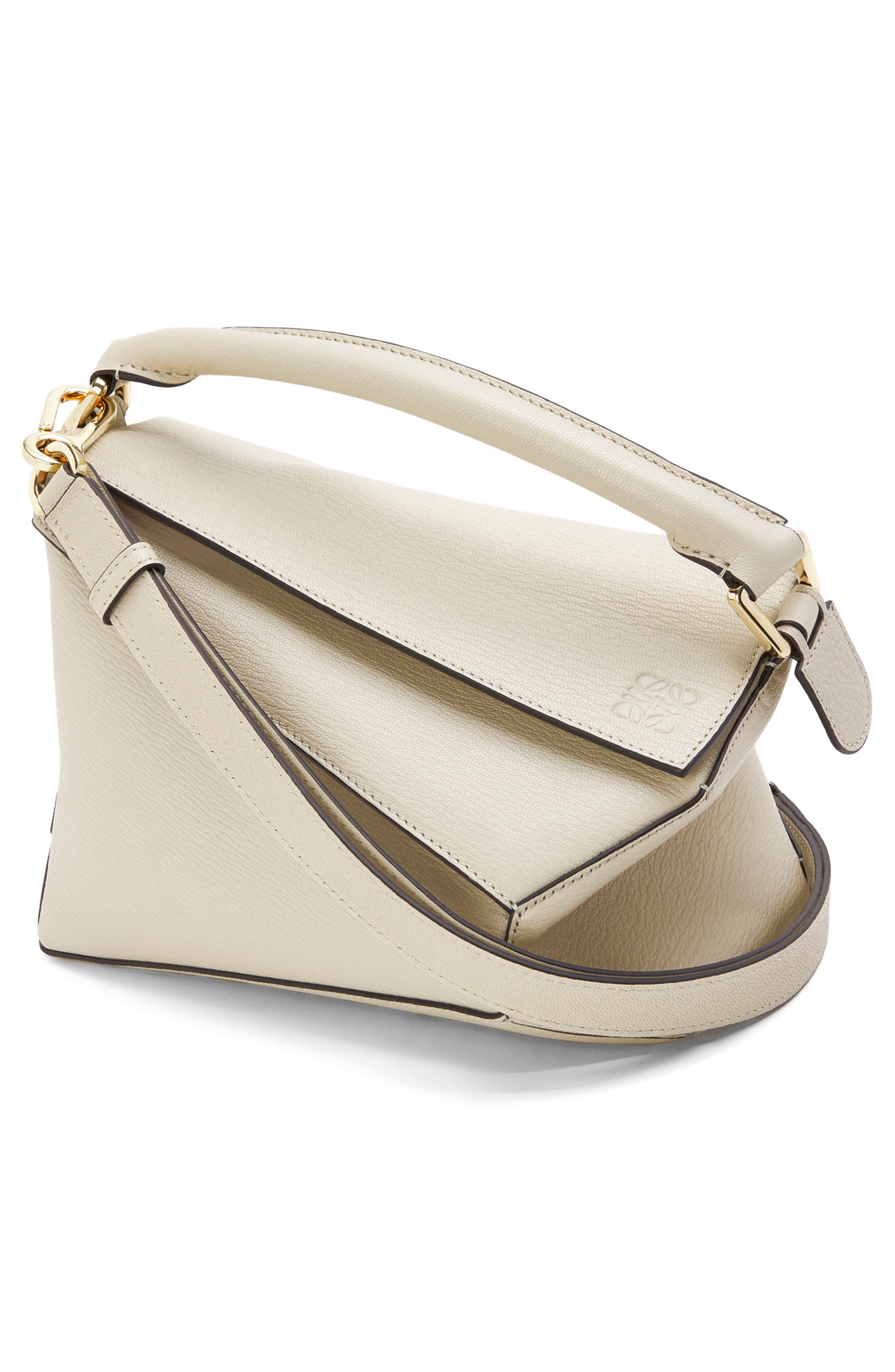 Small Puzzle Leather Shoulder Bag, Alternate, color, ANGORA
