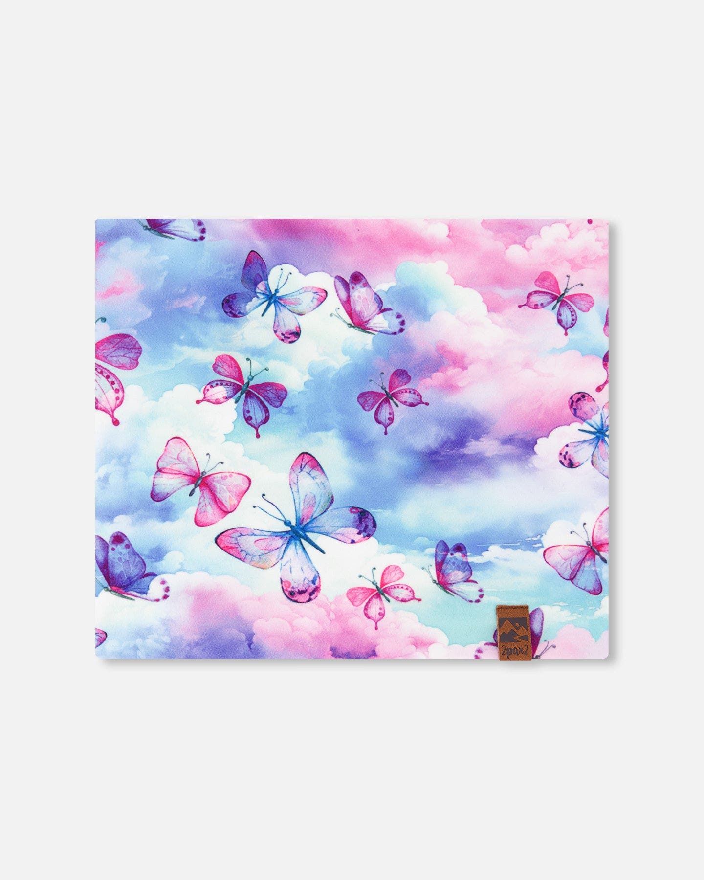 Deux par Deux Girl's Printed Neck Tube Butterflies On Multicolored ...