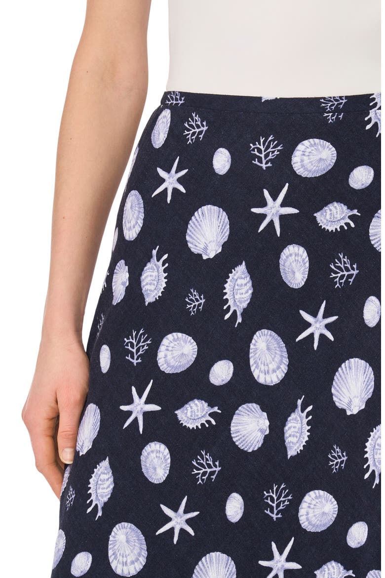 Ocean Print Bias Cut Maxi Skirt, Alternate, color, INDIGO NIGHT