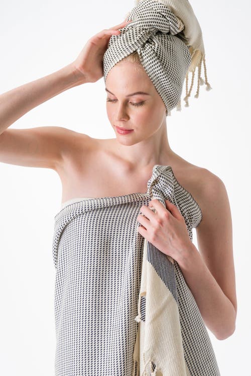Olive And Linen Olive & Linen Pixel Turkish Towel Set