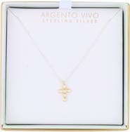 ARGENTO VIVO Two-Tone Crystal Cross Pendant Necklace