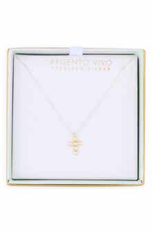 ARGENTO VIVO Two-Tone Crystal Cross Pendant Necklace