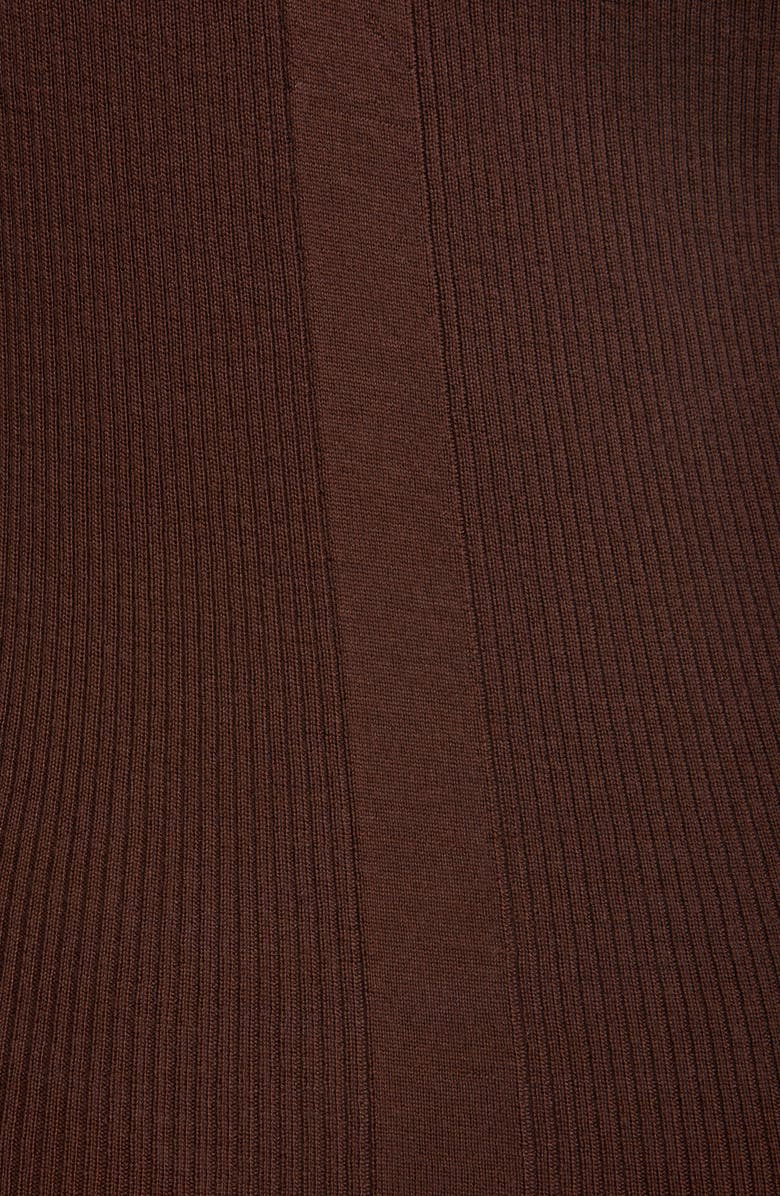 Rick Owens Rib One-Shoulder Midi Sweater Dress, Alternate, color, 