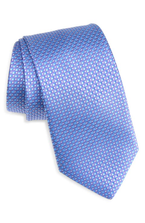 Geometric Jacquard Silk Tie