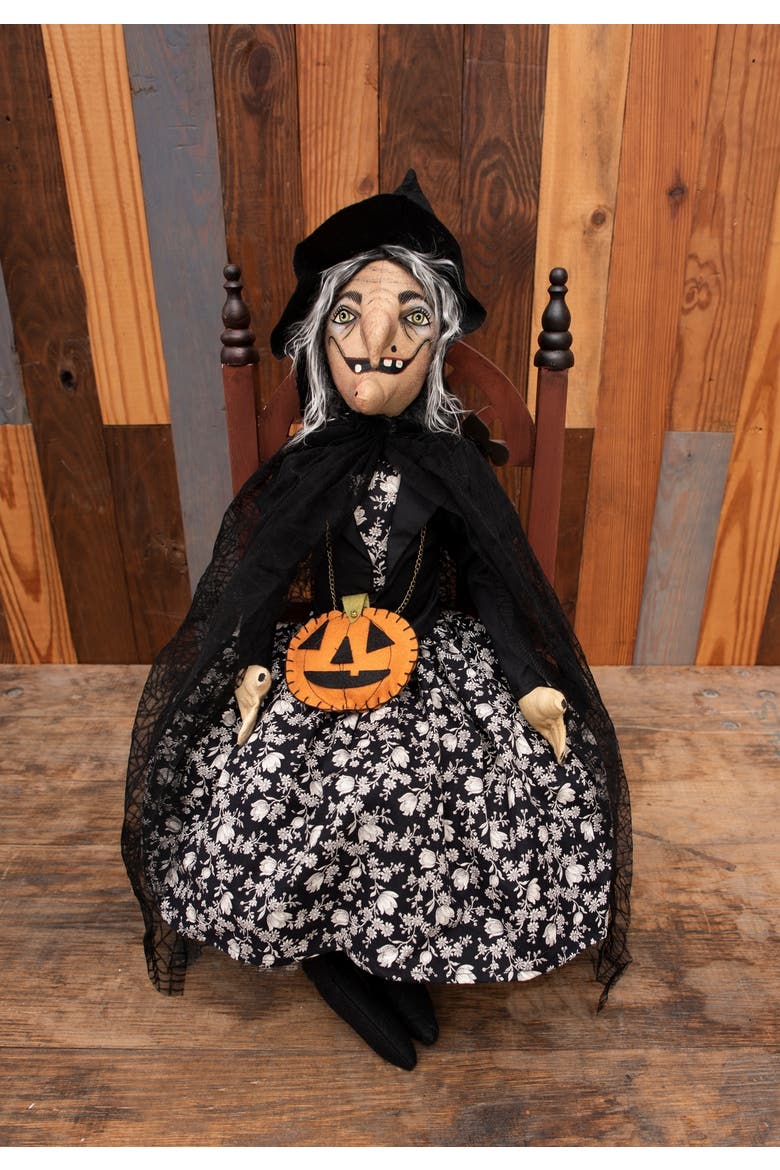 Hazel Witch Halloween Joe Spencer Gathered Traditions Figurine, Alternate, color, Black