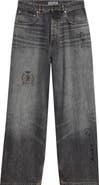 Balenciaga Tattoo Print Baggy Jeans