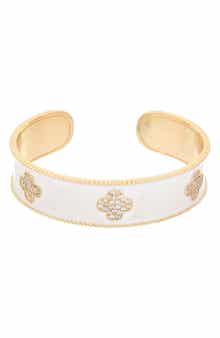 Juvell Pavé Clover Cuff Bracelet