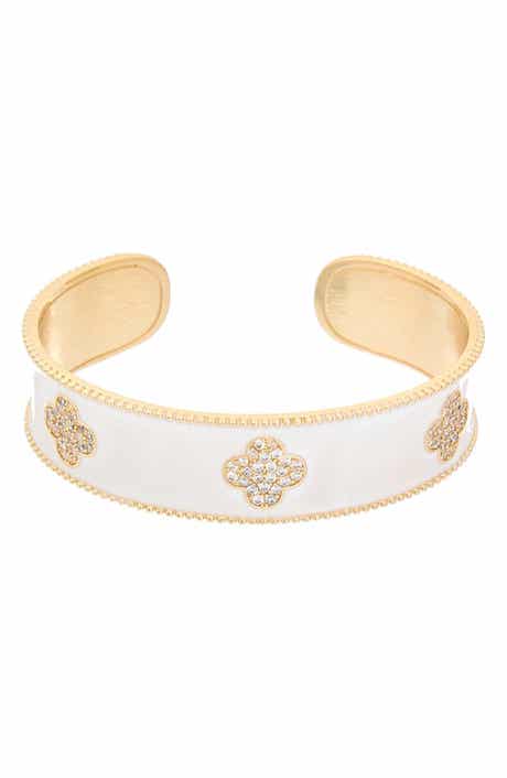 Juvell Pavé Clover Cuff Bracelet