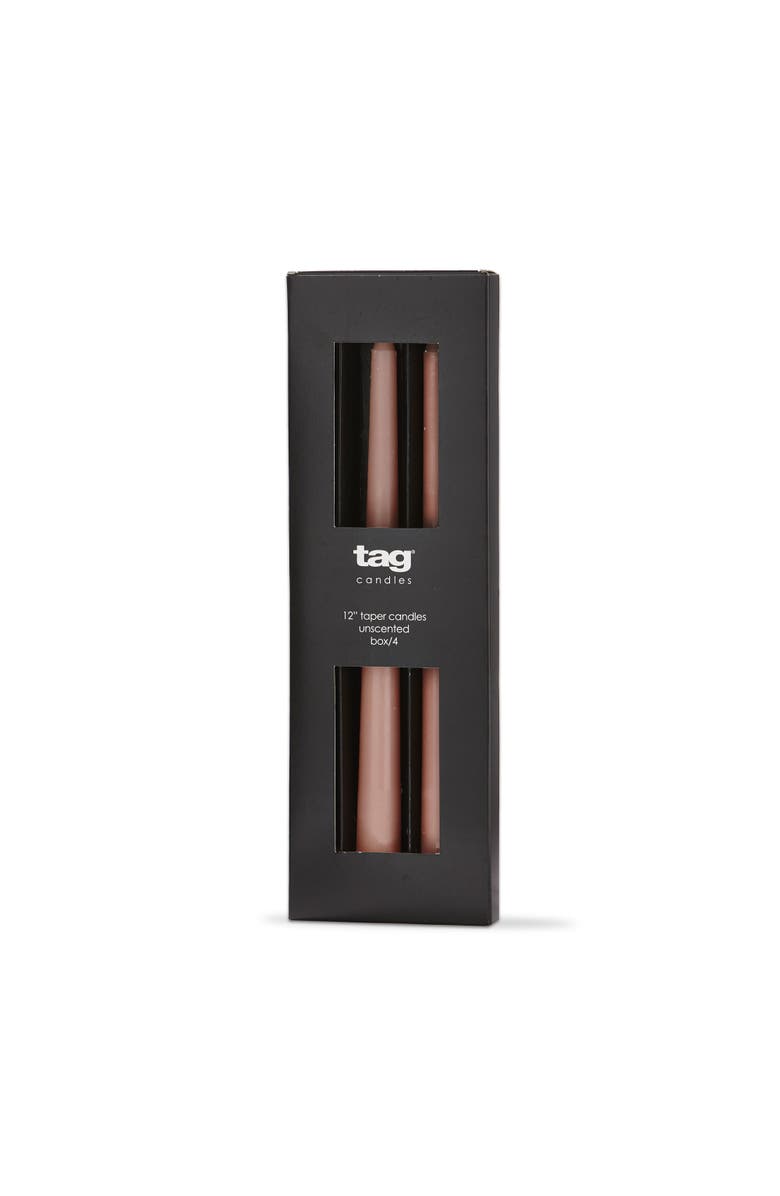 tag Color Studio Traditional Taper Unscented Candle Blush Set, Main, color, Pink