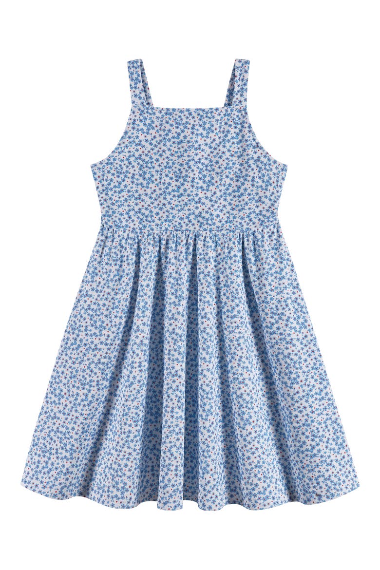 Kids' Cutout Ribbed Dress, Main, color, BLUE FLORAL