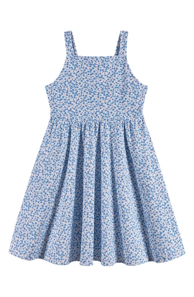 Andy & Evan Kids' Coutout Cordroy Dress, Main, color, Blue Floral