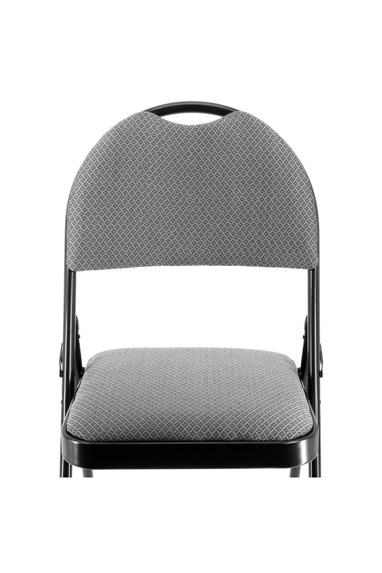 4 Piece Metal Folding Chair with Padded Seats and Top Handle, Alternate, color, Black