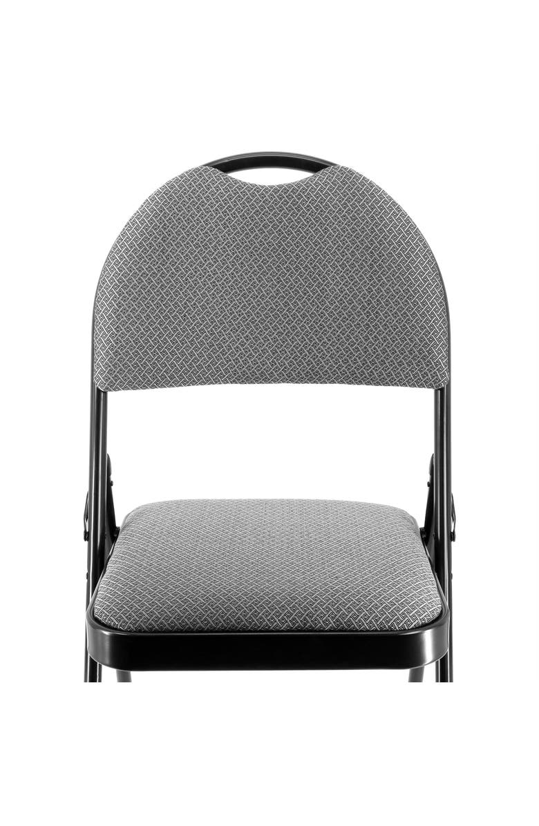 Elama 4 Piece Metal Folding Chair with Padded Seats and Top Handle, Alternate, color, Black