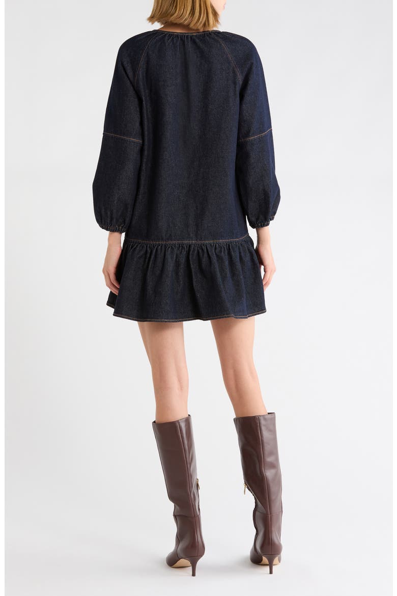 Sawyer Long Sleeve Denim Minidress, Alternate, color, DARK NAVY