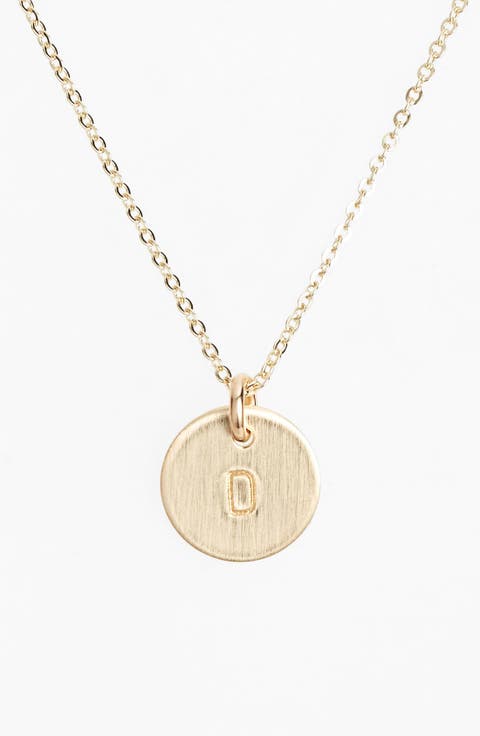 14k-Gold Fill Initial Mini Circle Necklace