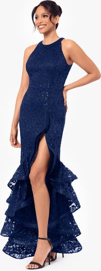 Sequin Lace Ruffle Dress