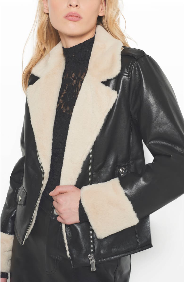 AS by DF Sydney Recycled Leather Jacket, Alternate, color, Black