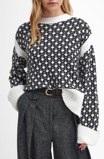 Barbour Paulette Cotton Blend Sweater In Black