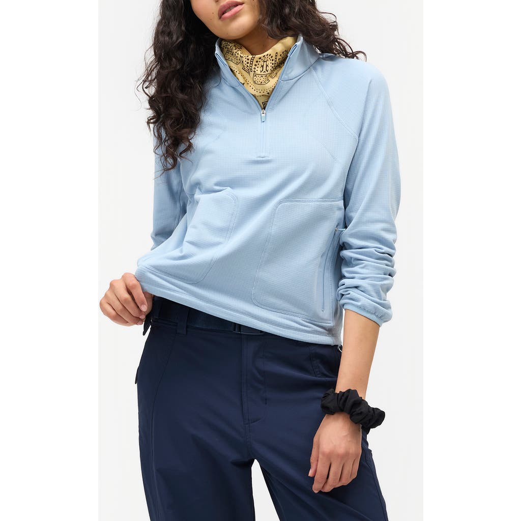 Halfdays Rebecca Half-zip Fleece Pullover In Blue