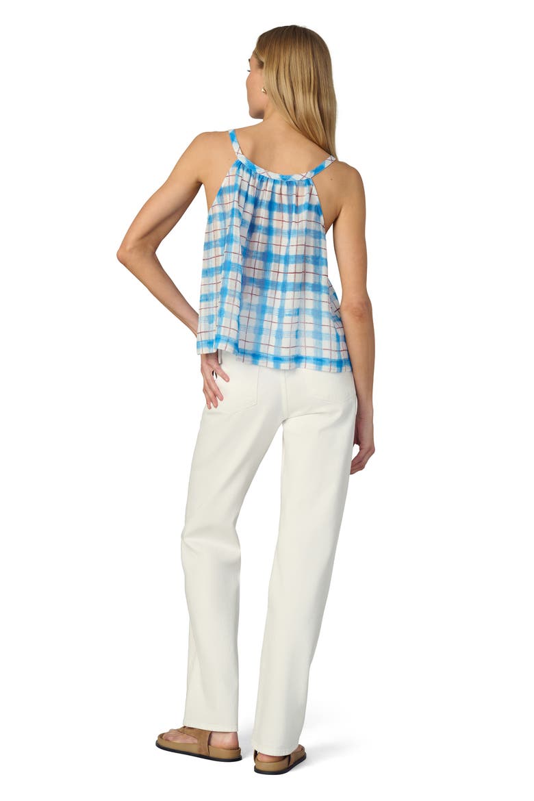 The Charlie Babydoll Tank Top, Alternate, color, BLUE/ RUST CHECK