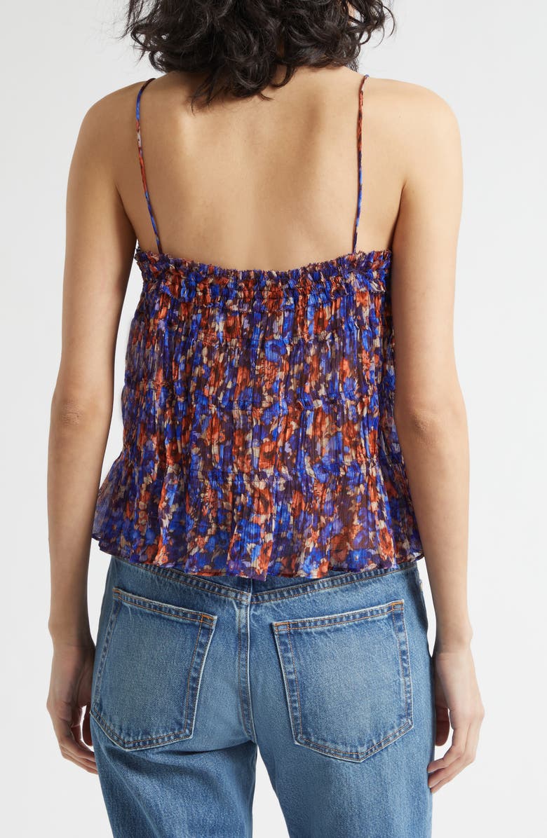 Ulla Johnson Florian Floral Silk Top, Alternate, color, Violet