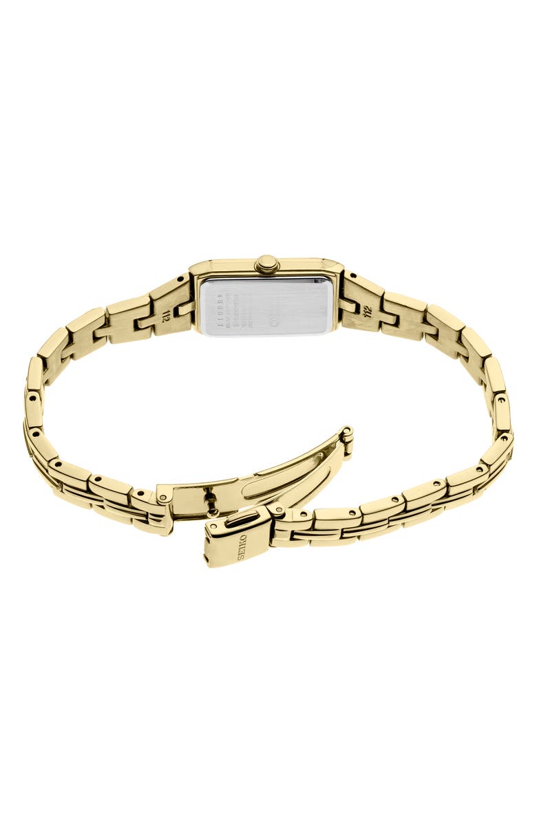 SEIKO WATCHES Essentials Tank Bracelet Watch, 15.5mm x 24.5mm, Alternate, color, Yellow Tone