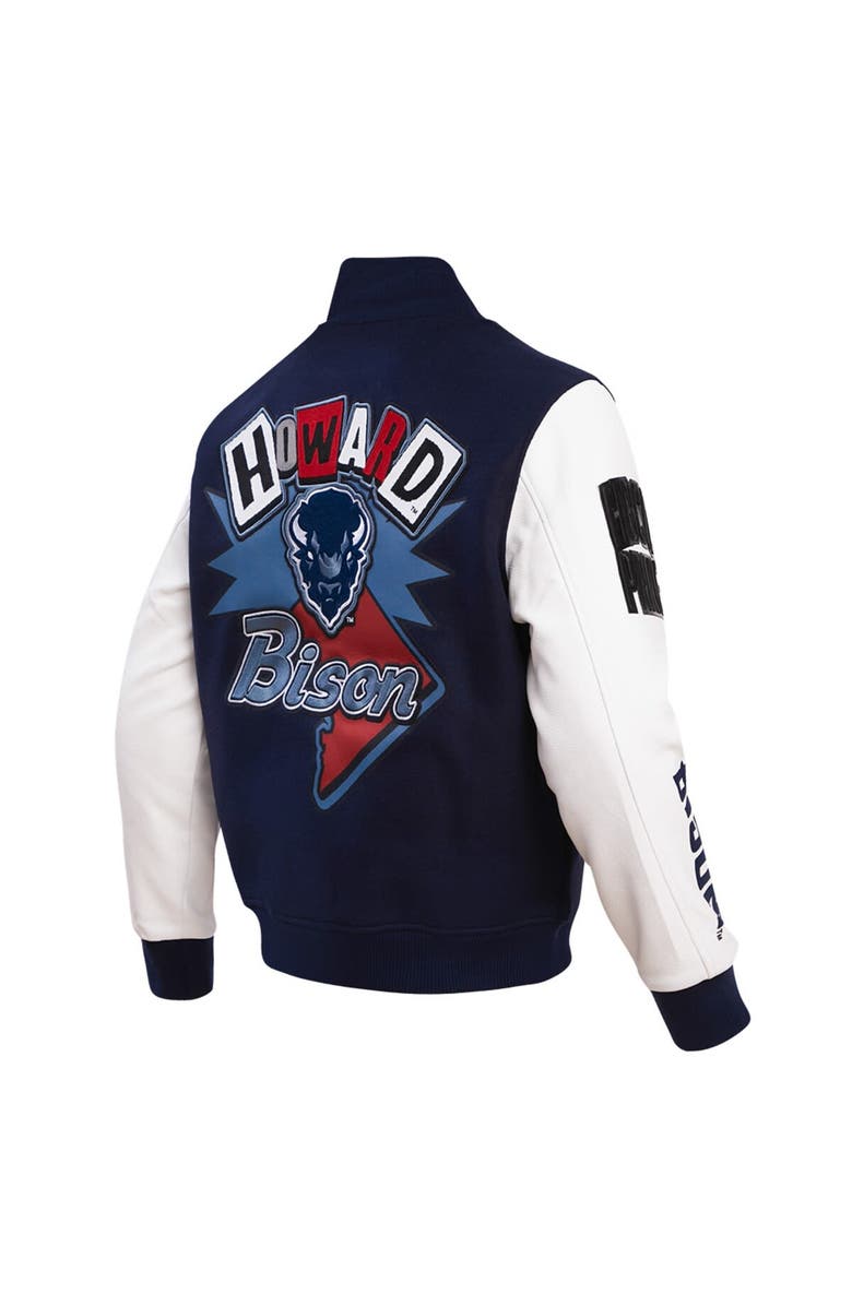 PRO STANDARD Men's Pro Standard Navy Howard Bison Homecoming Varsity Full-Snap Jacket, Alternate, color,