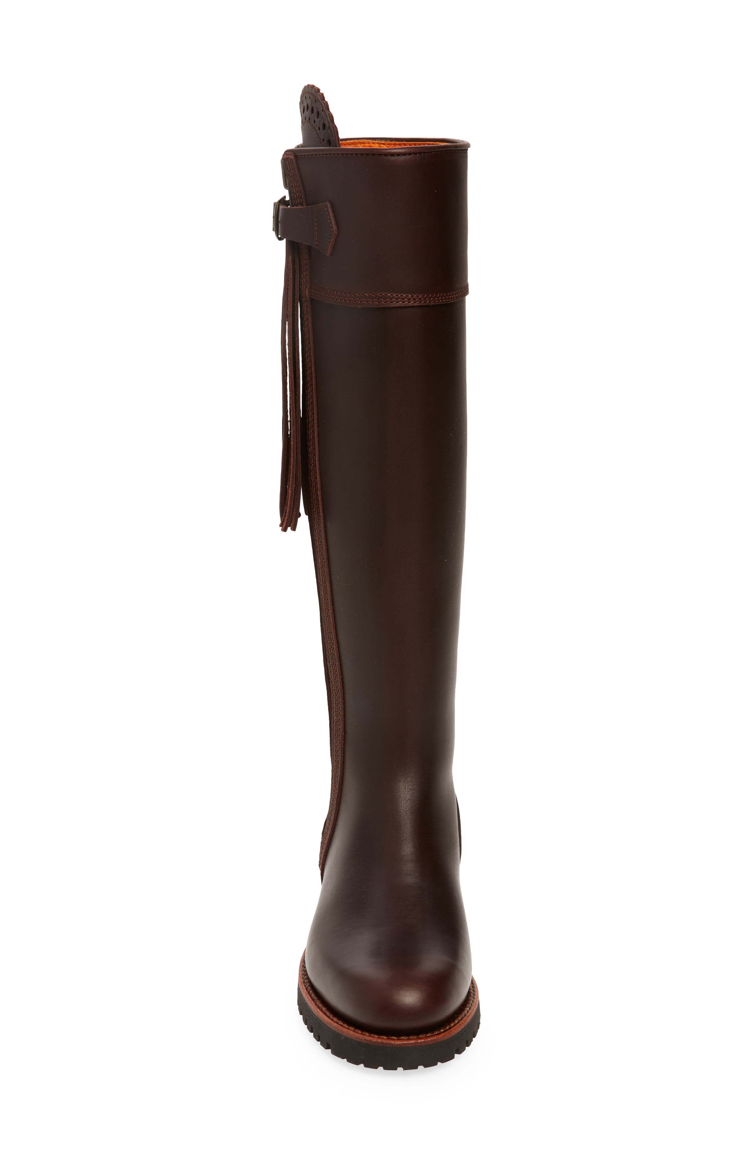 Penelope Chilvers Water Resistant Knee High Tassel Boot, Alternate, color, Conker