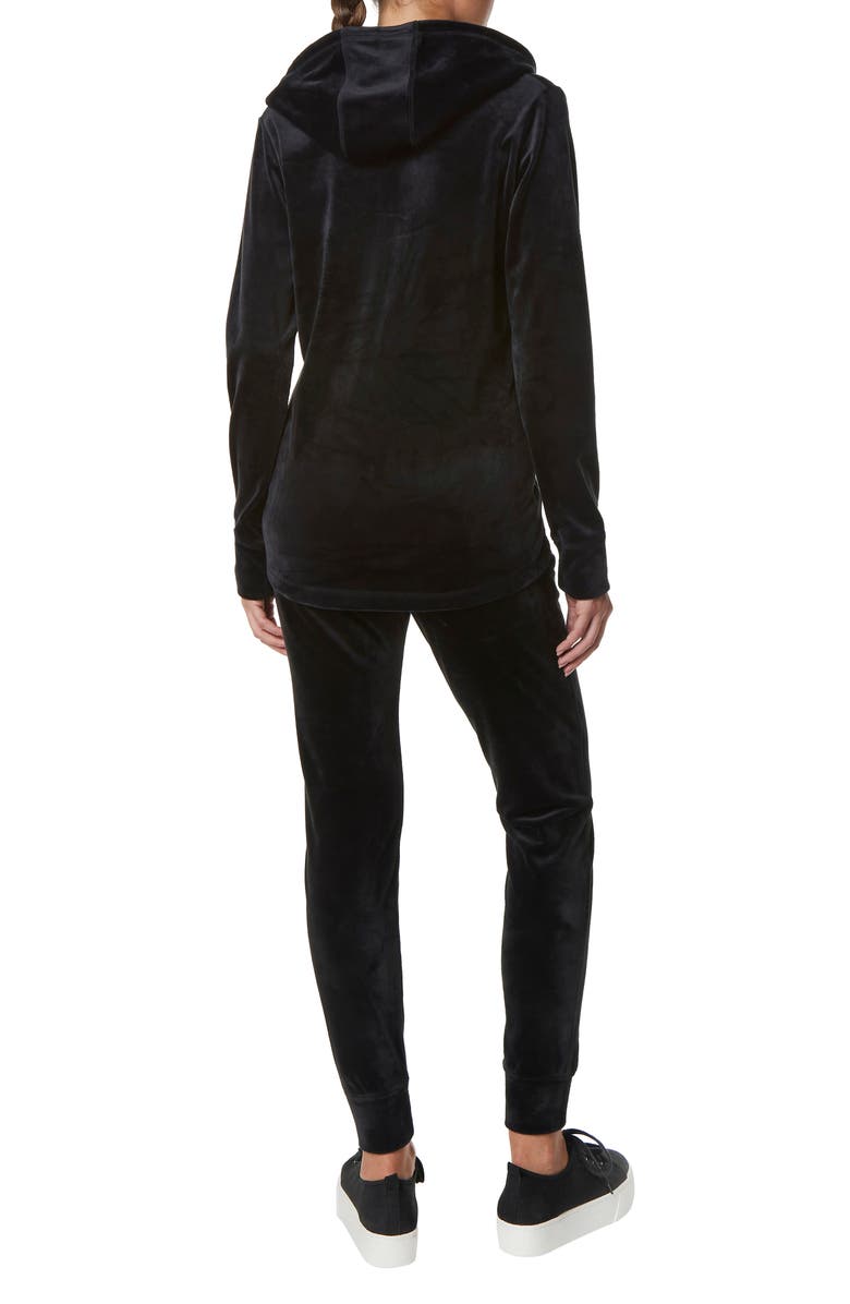 Andrew Marc Sport MARC NEW YORK PERFORMANCE Luxe Velvet Zip Front Hoodie, Alternate, color, 