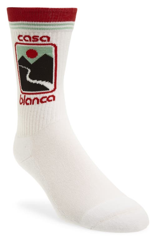 Casablanca Logo Crew Socks In White