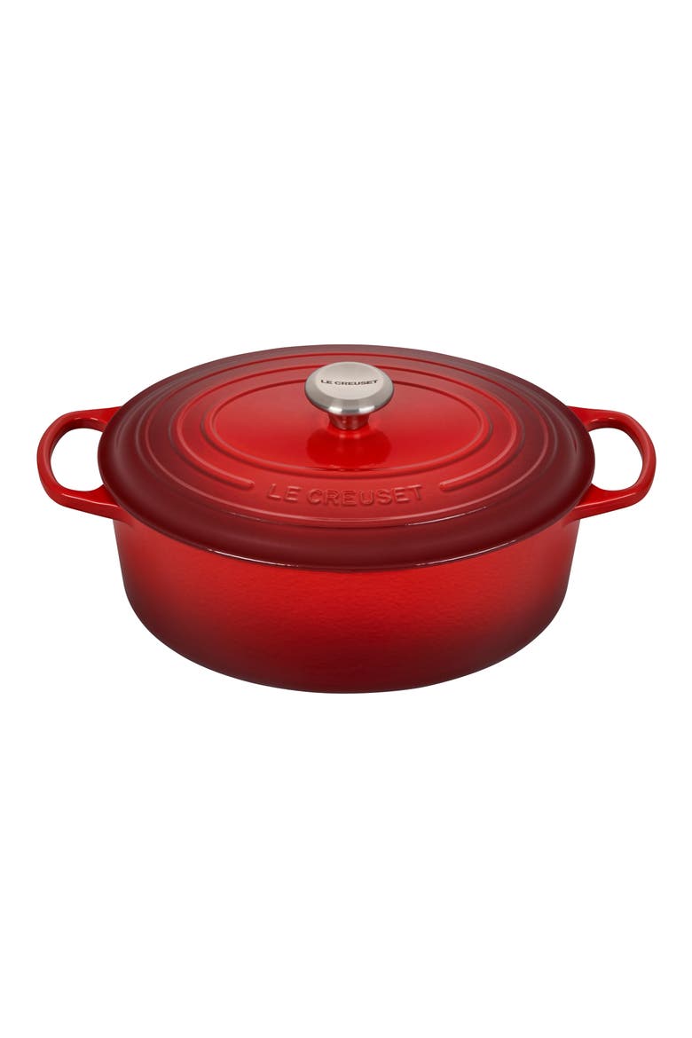 Signature 6.75-Quart Oval Enamel Cast Iron French/Dutch Oven with Lid video