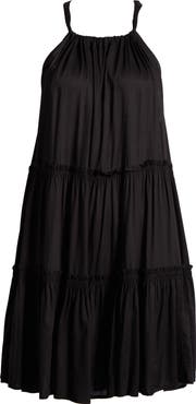 Elan Ruched Tiered Cover-Up Swing Dress