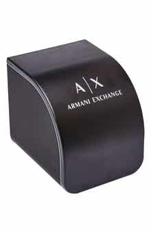 AX Armani Exchange Chronograph Leather Watch, 44mm