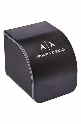AX Armani Exchange Chronograph Leather Watch, 44mm