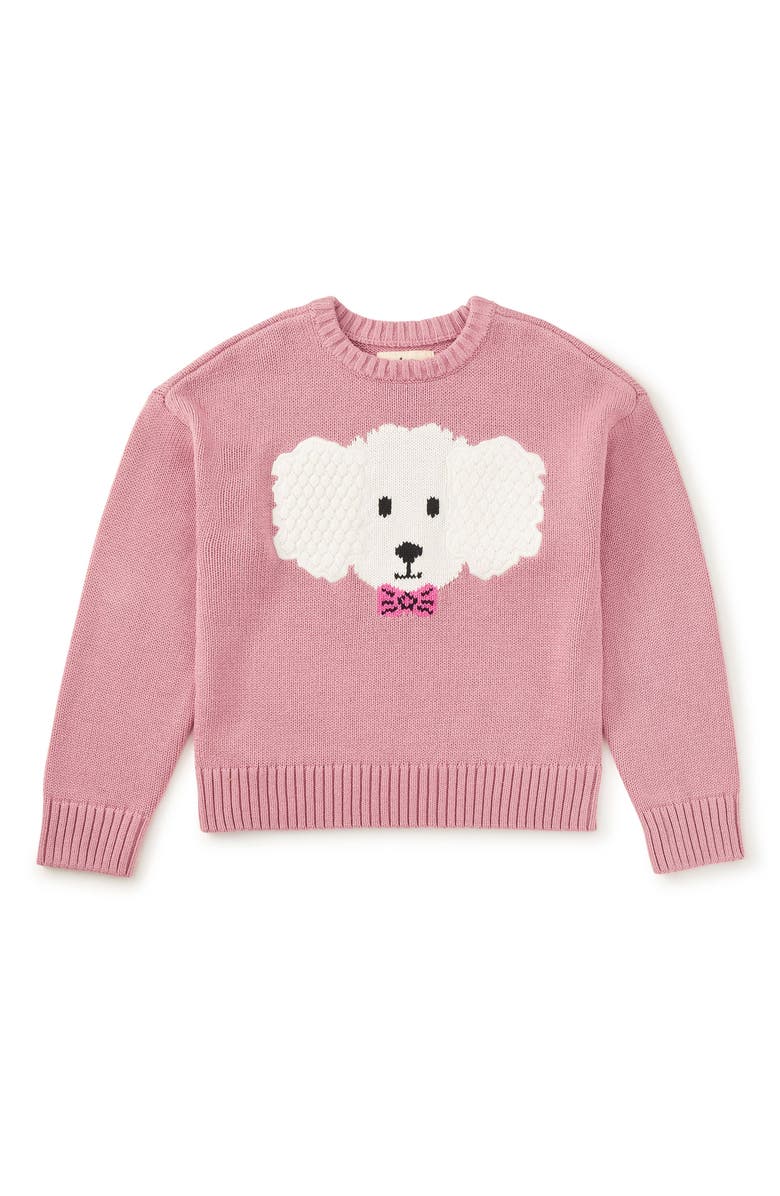 Tea Collection Fluffy Puppy Sweater, Main, color, Hydrangea