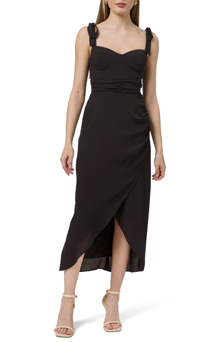 WAYF Malibu Faux Wrap Midi Dress, Main, color, 