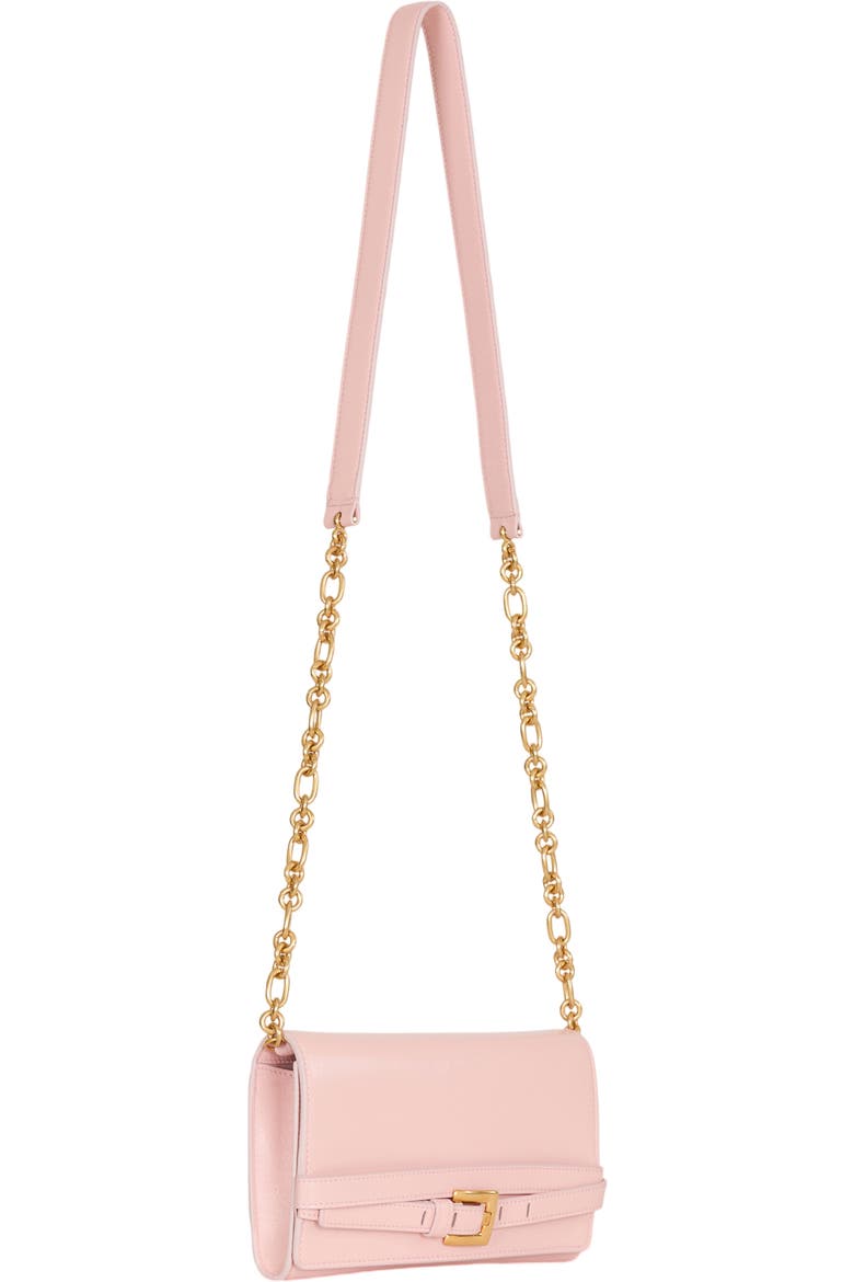 Shuffle calfskin wallet with chain, Alternate, color, pink