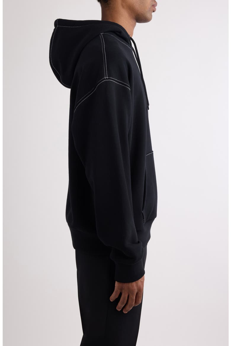 Boxy Fit 4G Embroidered Hoodie, Alternate, color, BLACK/ WHITE