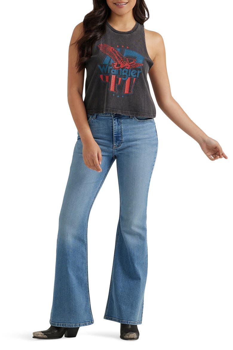 High Waist Flare Jeans, Alternate, color, TRANCE