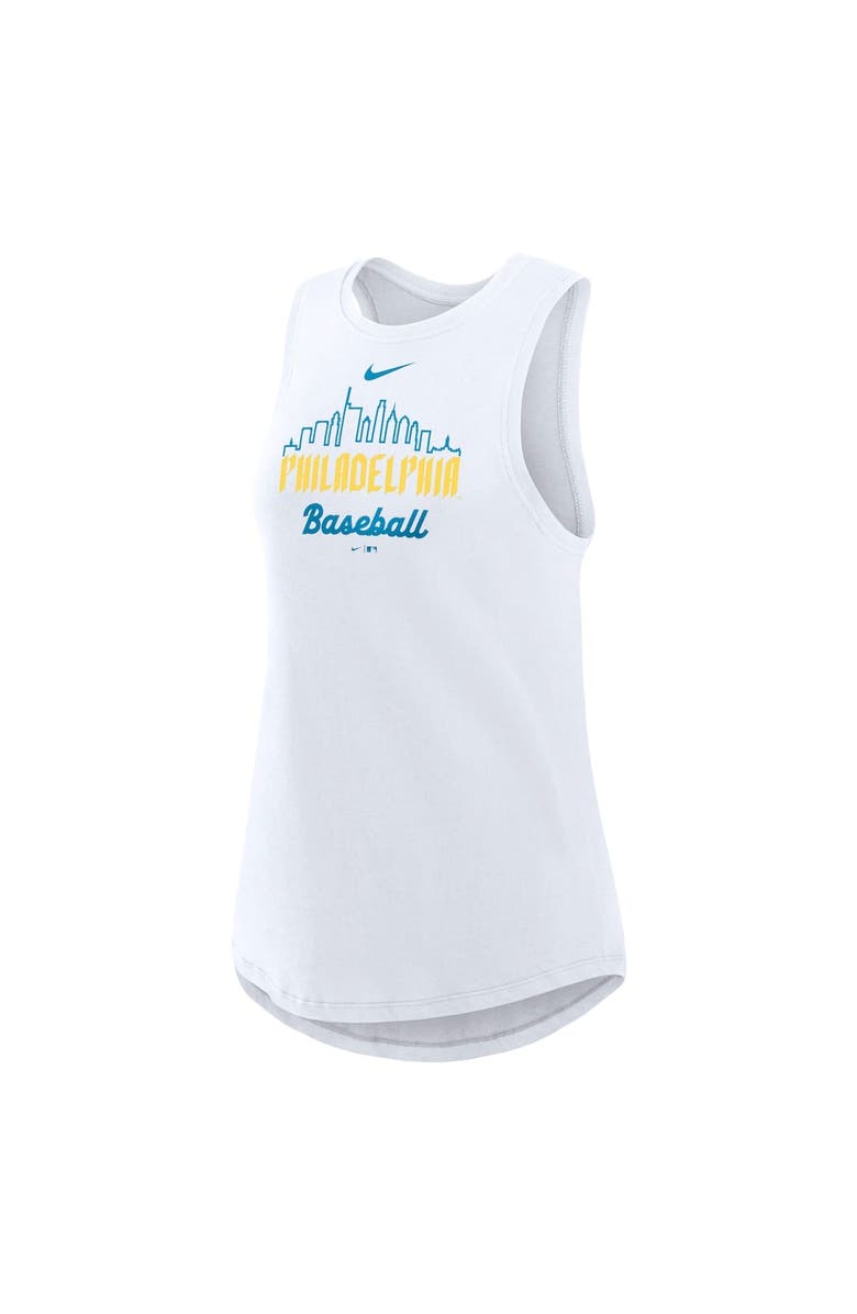 Nike Women's Nike White Philadelphia Phillies City Connect Tricode High Neck Performance Tank Top, Alternate, color, 