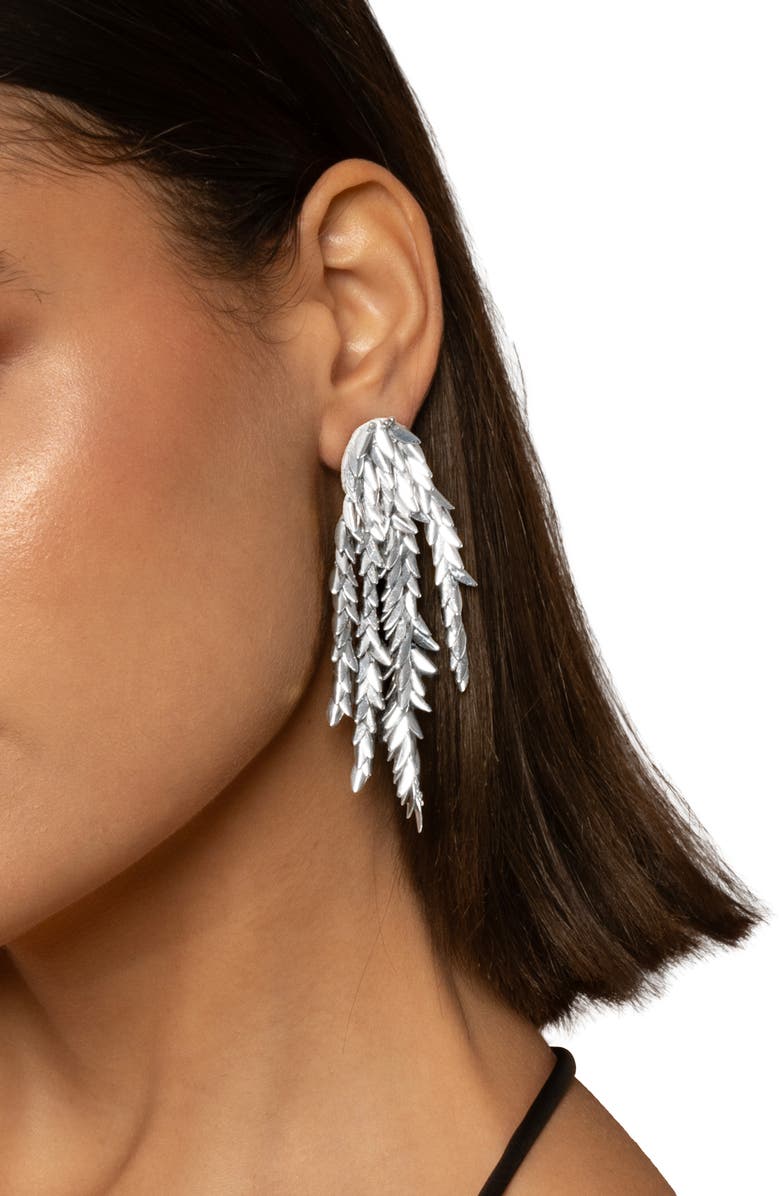 Deepa Gurnani Morrigan Drop Earrings, Alternate, color, Silver