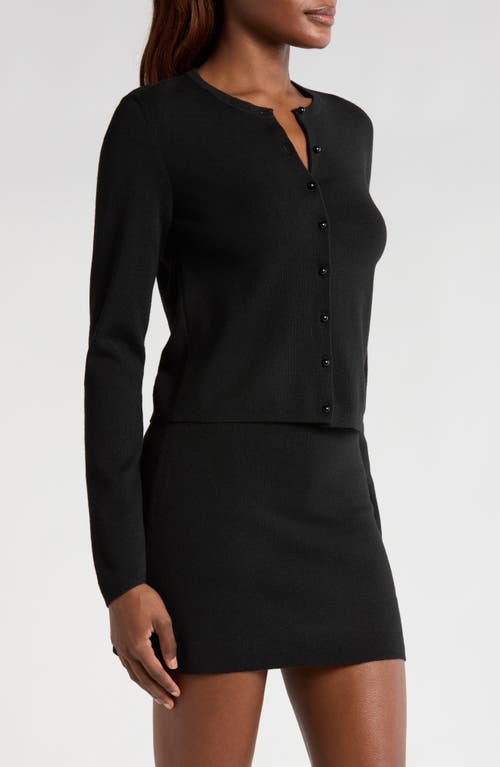 Wayf Carly Rib Cardigan In Black