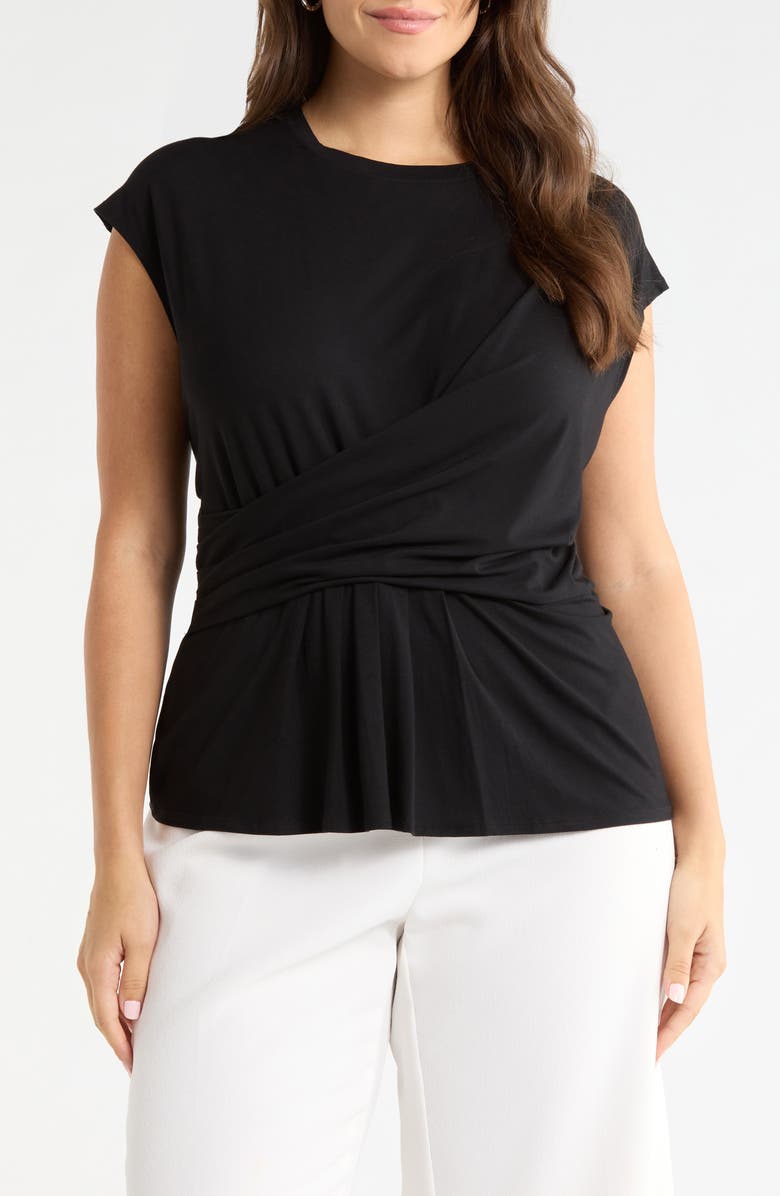 Nordstrom Cap Sleeve Drape Front Top, Main, color,