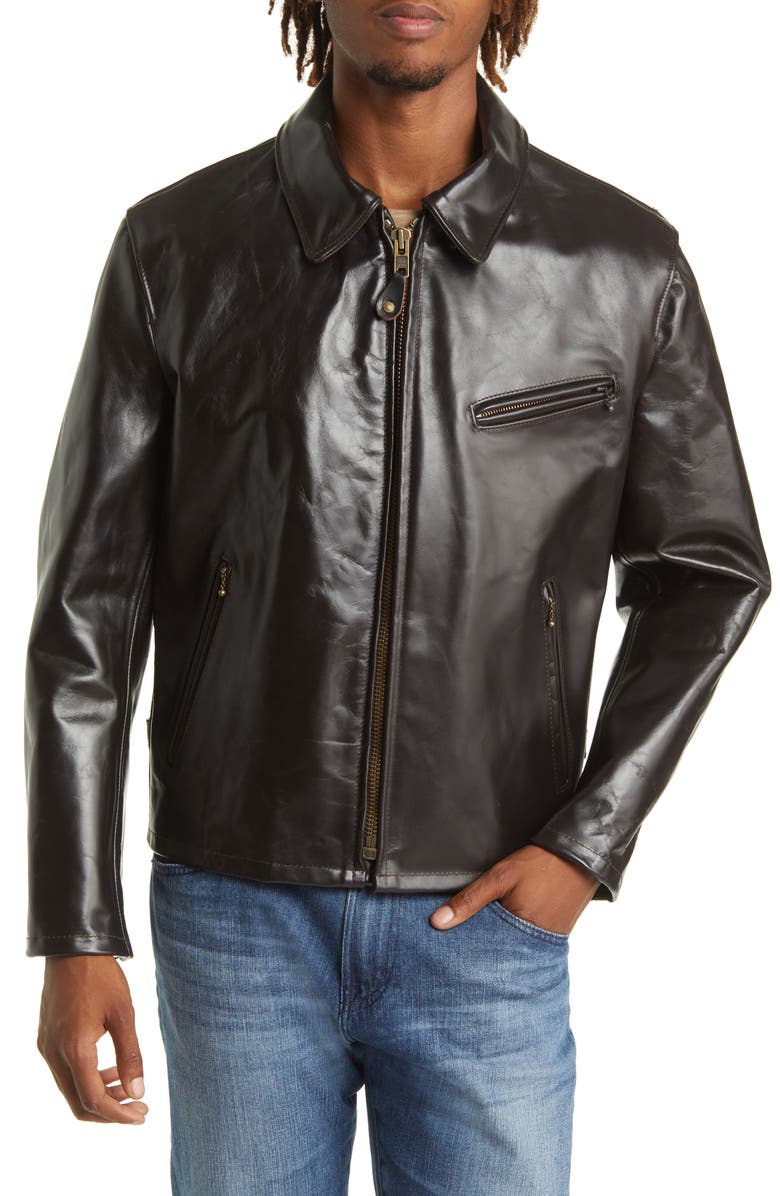 Schott NYC Classic Heavy Steerhide Racer Jacket, Alternate, color,
