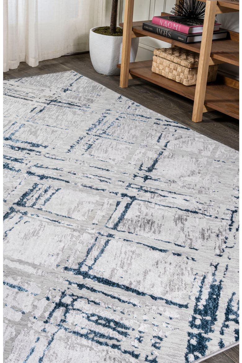 Slant Modern Abstract Area Rug, Alternate, color, Gray/Blue